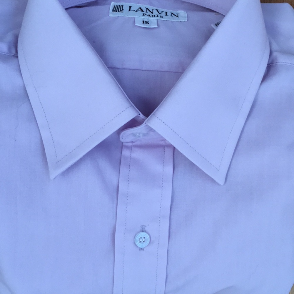 Lanvin Paris Violet short sleeve dress shirt